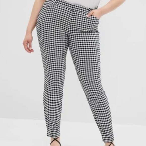 Black and White Gingham Skinny Pants - Picture 1 of 5
